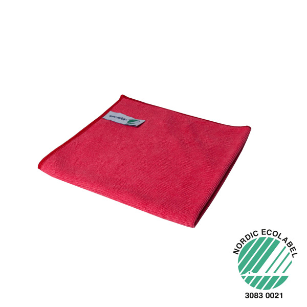 Microvezeldoek gebreid rood, 40x40cm, set 10 stuks