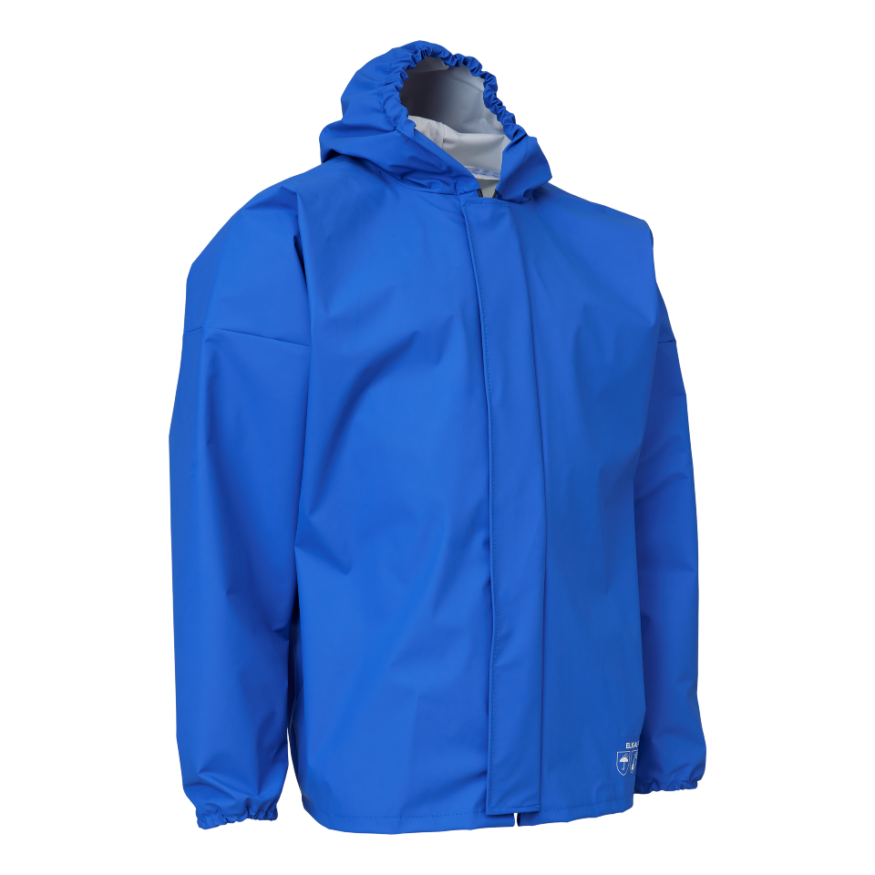 Elka regenjas met rits/capuchon blauw, maat 3XL