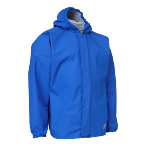 Elka regenjas met rits/capuchon blauw, maat M
