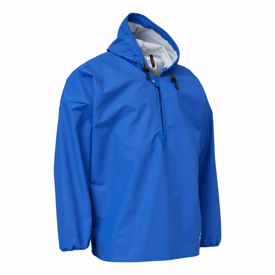Elka regenjas PU/Nylon, elastiek in mouw blauw, maat XL