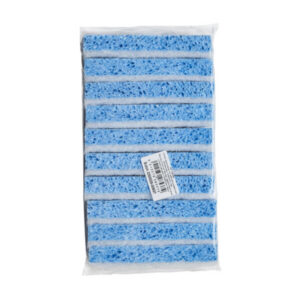 viscose spons blauw met een witte schuurlaag, 14x8x2,5cm, 10 stuks
