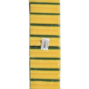 Schuurspons met grip 13x7x4x4cm geel/groen, 10 stuks