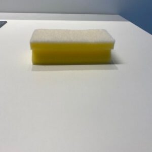 Schuurspons 13x7x4,4cm, geel/wit, 10 stuks