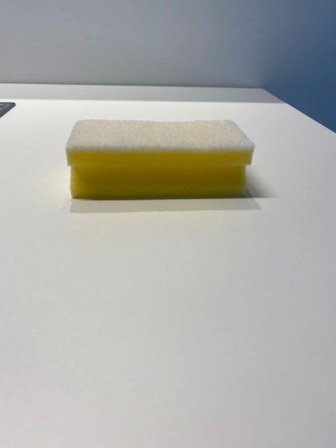 Schuurspons 13x7x4,4cm, geel/wit, 10 stuks