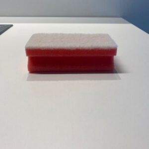 Schuurspons 13x7x4,4cm, rood/wit, 10 stuks