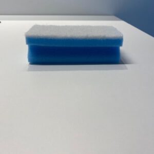 Schuurspons 13x7x4,4cm, blauw/wit, 10 stuks