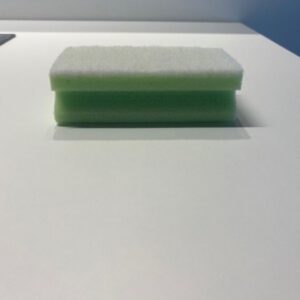 Schuurspons 13x7x4,4cm, groen/wit, 10 stuks