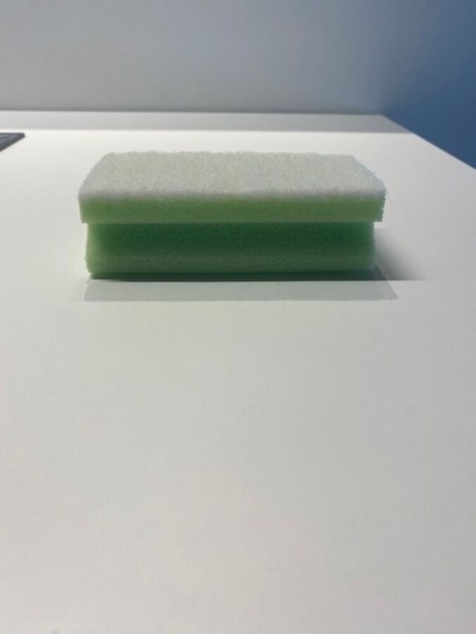 Schuurspons 13x7x4,4cm, groen/wit, 10 stuks