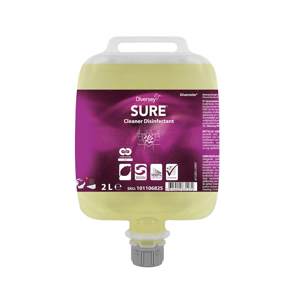 SURE Cleaner Disinfectant - Divermite pouch 3 x 2 l