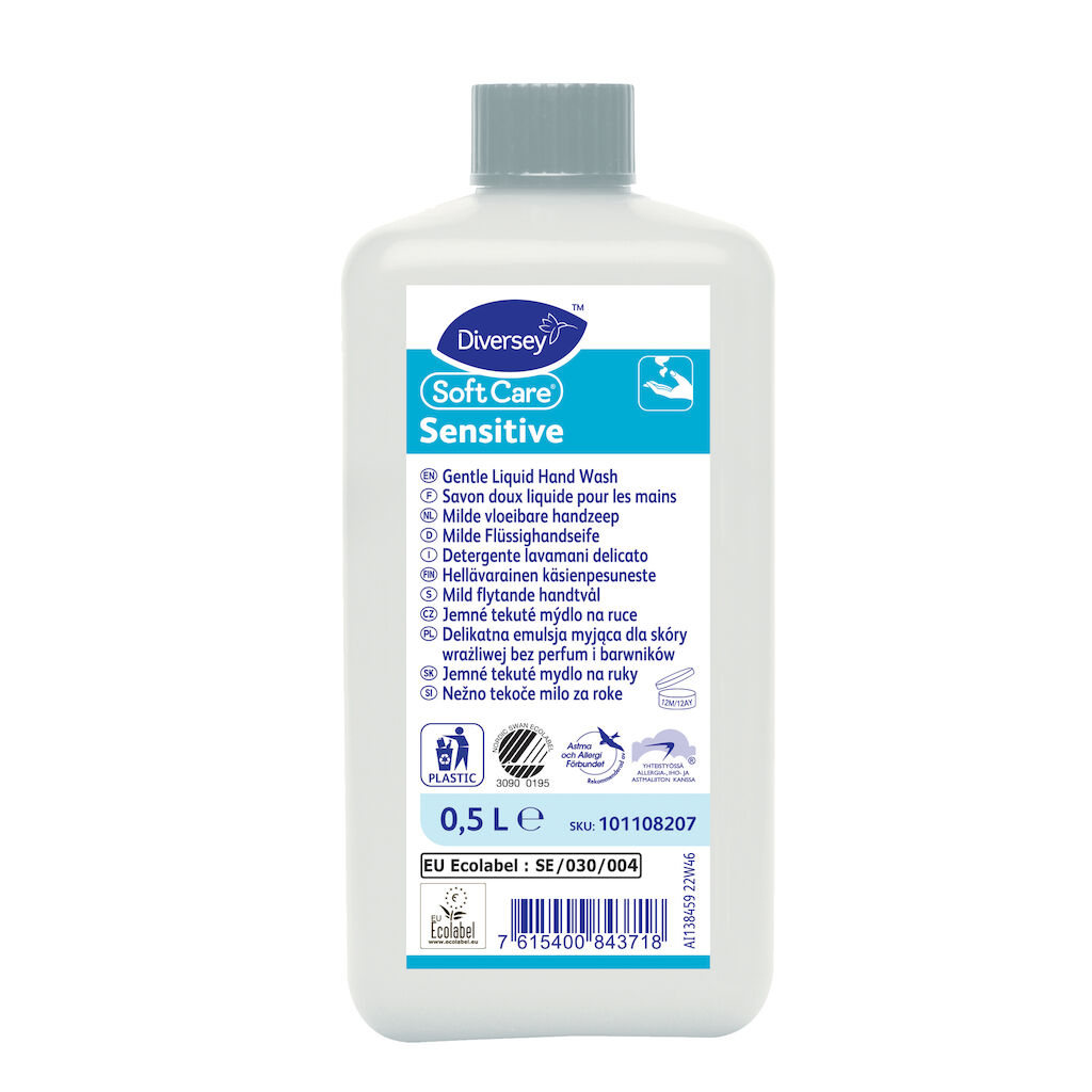 Soft Care Sensitive (vierkante fles met fliptop) 10 x 500 ml