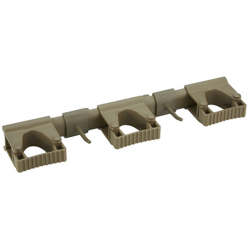 Vikan Hygiene Hi-Flex ophangsysteem met 3 rubber band klemmen en 2 haken, bruin, 420mm