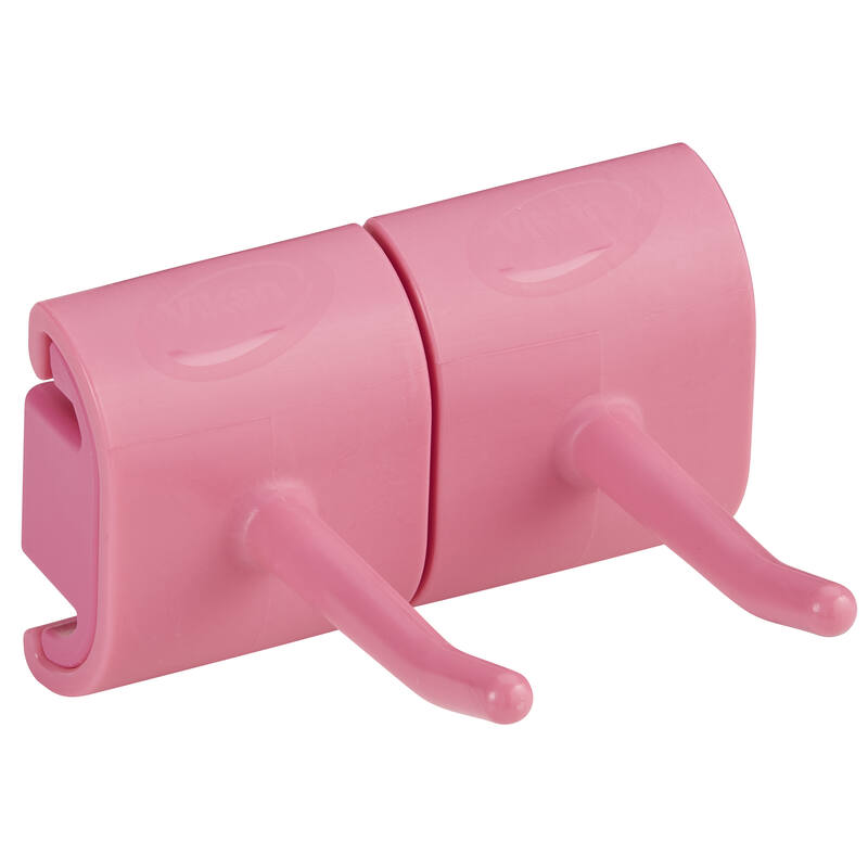Vikan Hygiene dubbele haak voor Hi-Flex ophangsysteem, roze, 83mm