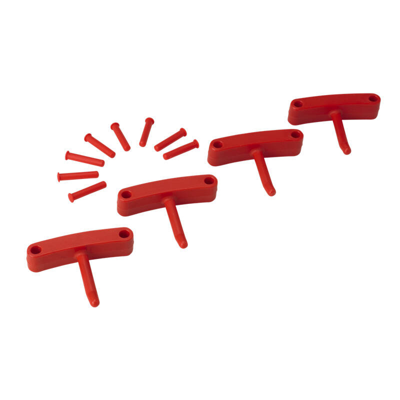 Vikan Hygiene aanvulset haken, rood, full colour, 4 haken/8 pinnen, 140mm