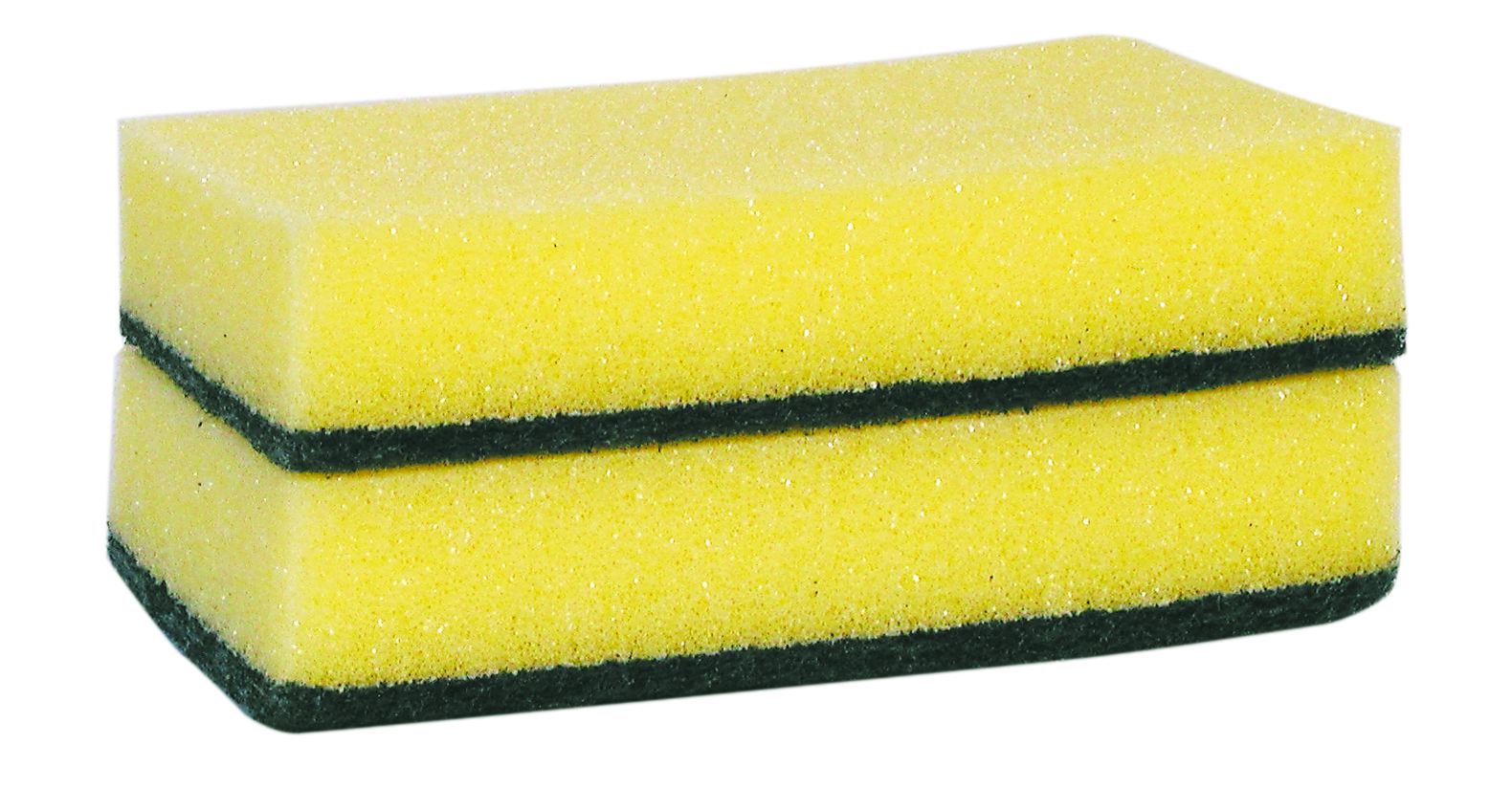 Schuurspons vlak, 140x90x28mm, geel/groen, 10 stuks