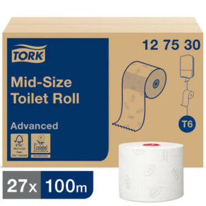 Tork Mid-size Toiletpapier Advanced 2-laags wit compact, 27x100m, per doos
