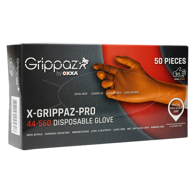 OXXA® X-Grippaz Pro 44-560 handschoen oranje, 50 stuks , maat L