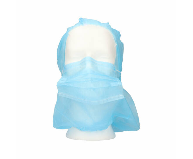 CMT astrocap + 2-laags mondmasker, pp non woven, blauw, 500st/doos