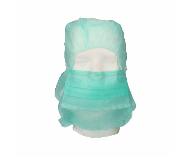 CMT astrocap + 2-laags mondmasker, pp non woven, groen, 500st/doos