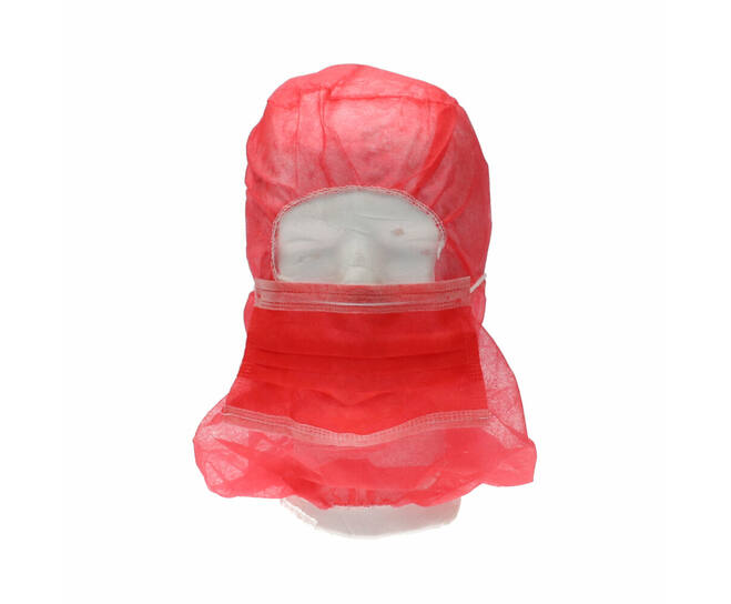 CMT astrocap + 2-laags mondmasker, pp non woven, rood, 500st/doos