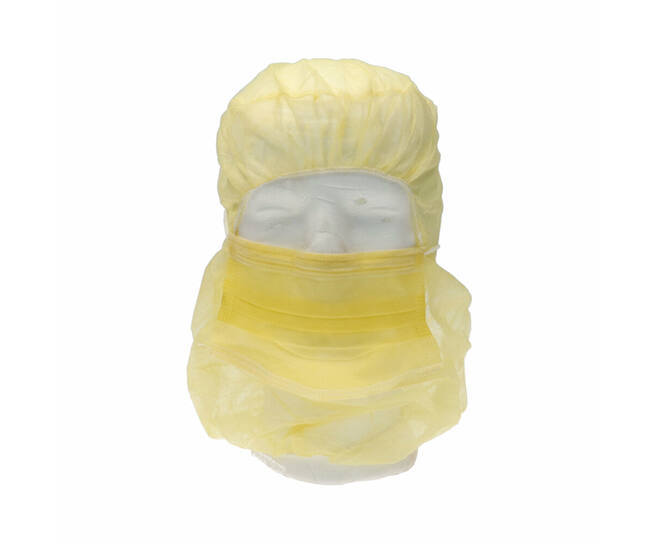 CMT astrocap + 2-laags mondmasker, pp non woven, geel, 500st/doos