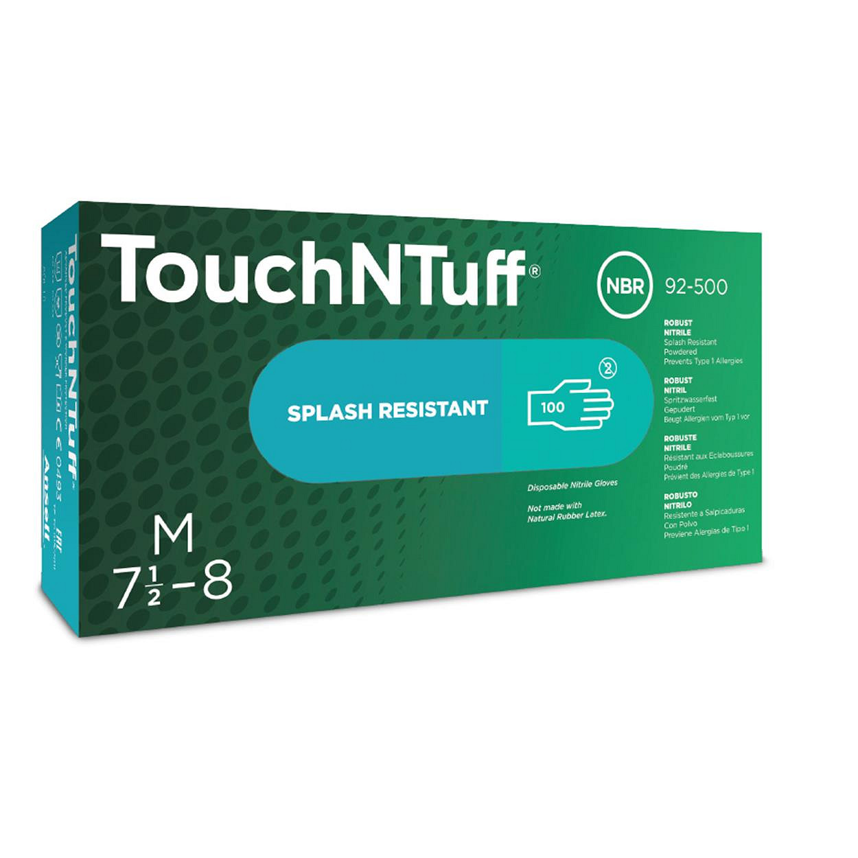 Ansell TouchNTuff 92-500 handschoen, 100 stuks , maat 7,5/8 240mm