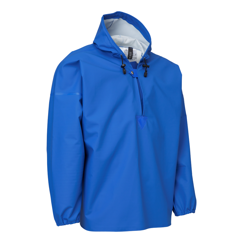 Elka regenjas PVC/polyester blauw, maat S