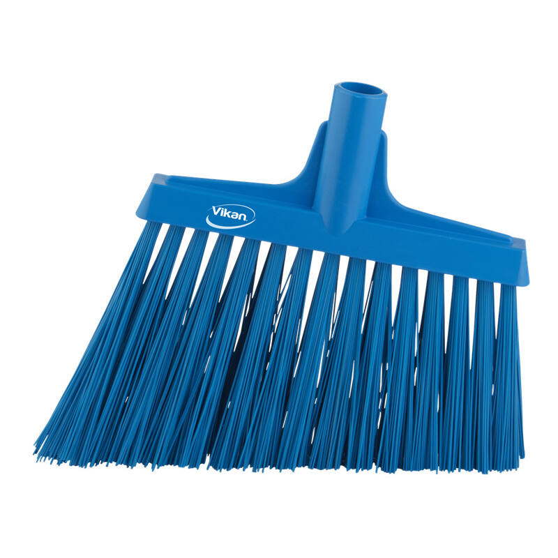 Vikan Hygiene hoekbezem, blauw, extra harde lange schuine vezels, 290mm