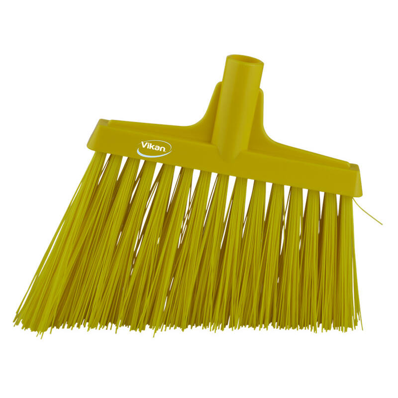 Vikan Hygiene hoekbezem, geel, extra harde lange schuine vezels, 290mm