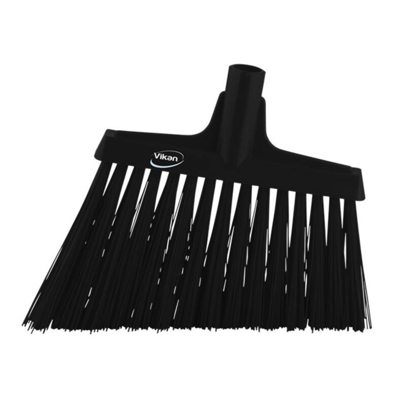 Vikan Hygiene hoekbezem, zwart, extra harde lange schuine vezels, 290mm