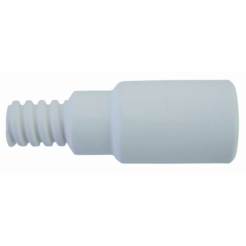 Vikan Hygiene steeladapter met Amerikaans buitendraad, wit, 85mm, Ø25mm