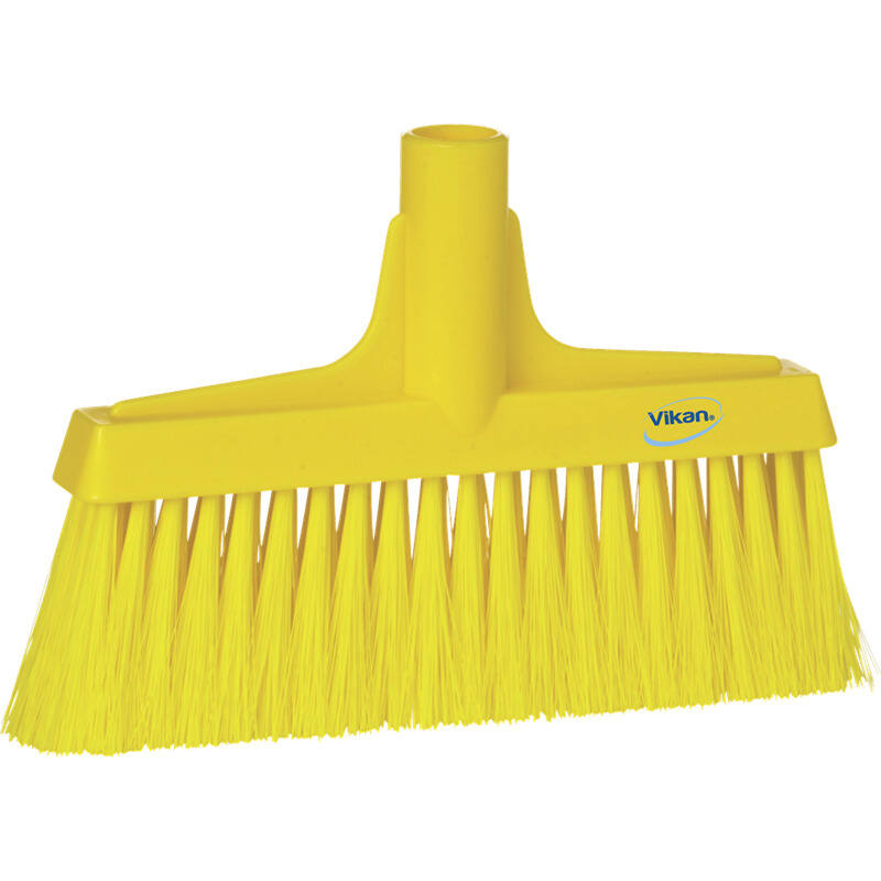 Vikan Hygiene portaalveger met rechte nek, geel, zachte vezels, 260mm