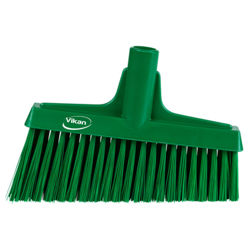 Vikan Hygiene portaalveger met rechte nek, groen, medium schuine vezels, 260mm