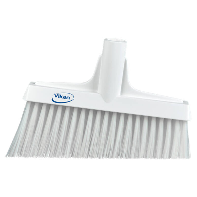Vikan Hygiene portaalveger met rechte nek, wit, medium schuine vezels, 260mm