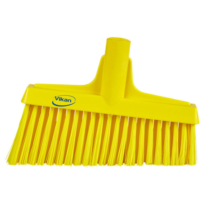 Vikan Hygiene portaalveger met rechte nek, geel, medium schuine vezels, 260mm