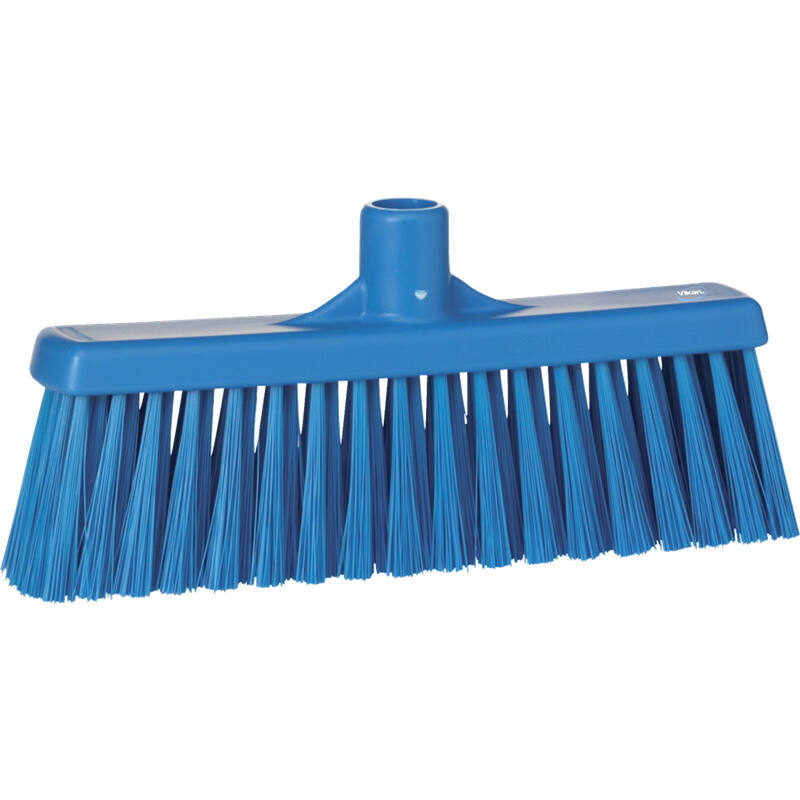 Vikan Hygiene veger met rechte nek, blauw, 310mm, medium vezels