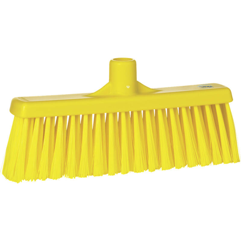 Vikan Hygiene veger met rechte nek, geel, 310mm, medium vezels