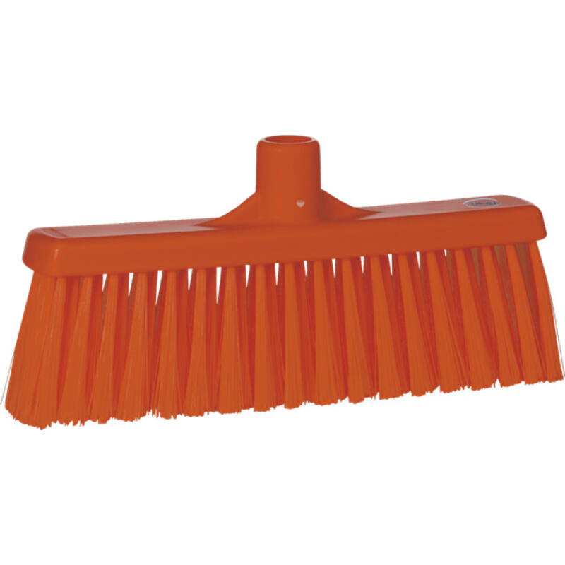 Vikan Hygiene veger met rechte nek, oranje, 310mm, medium vezels