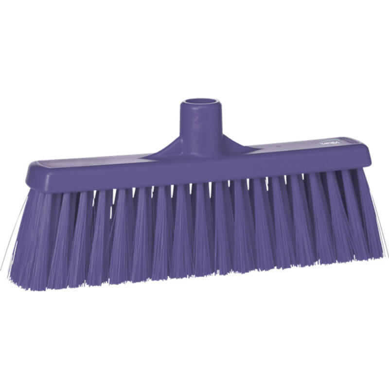 Vikan Hygiene veger met rechte nek, paars, 310mm, medium vezels