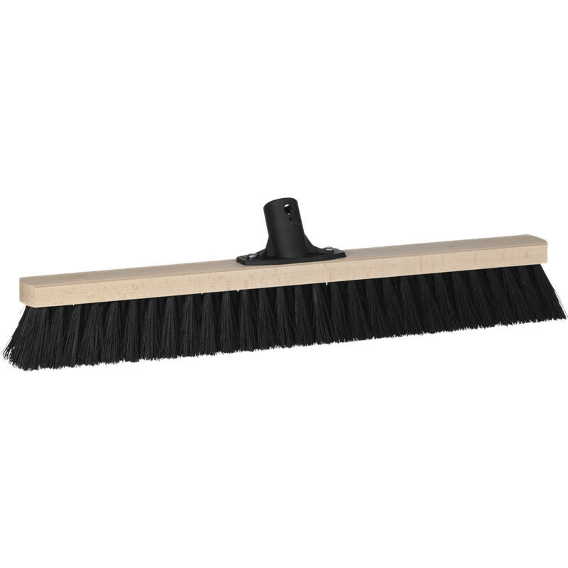 Vikan Classic blank houten veger, zwarte medium vezels, met steelaansluiting, 520mm
