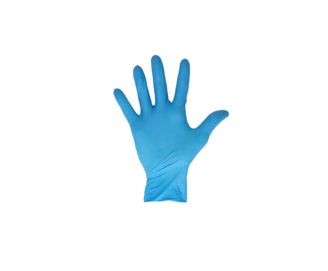 Latex poedervrije handschoen blauw, S