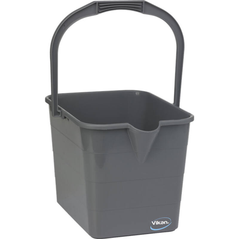 Vikan Microfibre rechthoekige kunststof draadmopemmer, grijs, 15ltr