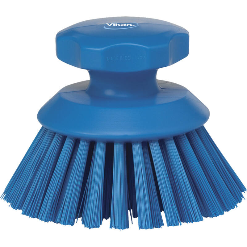 Vikan Hygiene ronde werkborstel, blauw, harde vezels, Ø110mm