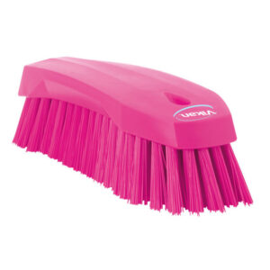Vikan Hygiene grote werkborstel, roze, harde vezels, 200mm