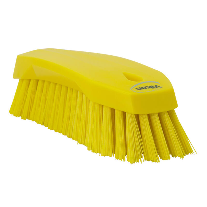 Vikan Hygiene grote werkborstel, geel, harde vezels, 200mm