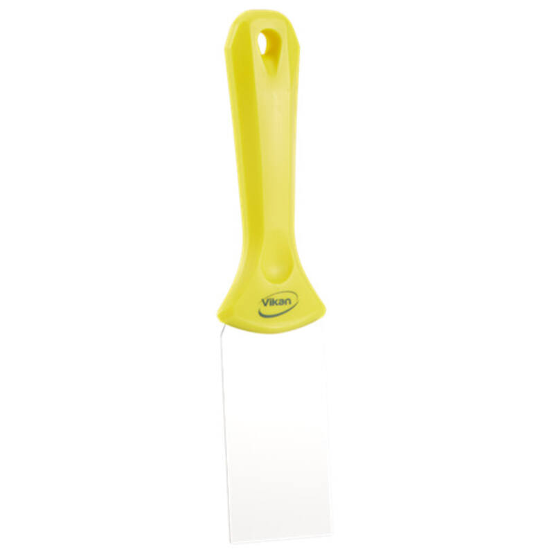 Vikan Hygiene handschraper met rvs blad, geel, 50mm