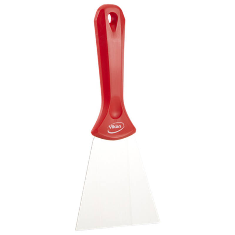 Vikan Hygiene handschraper met rvs blad, rood, 100mm