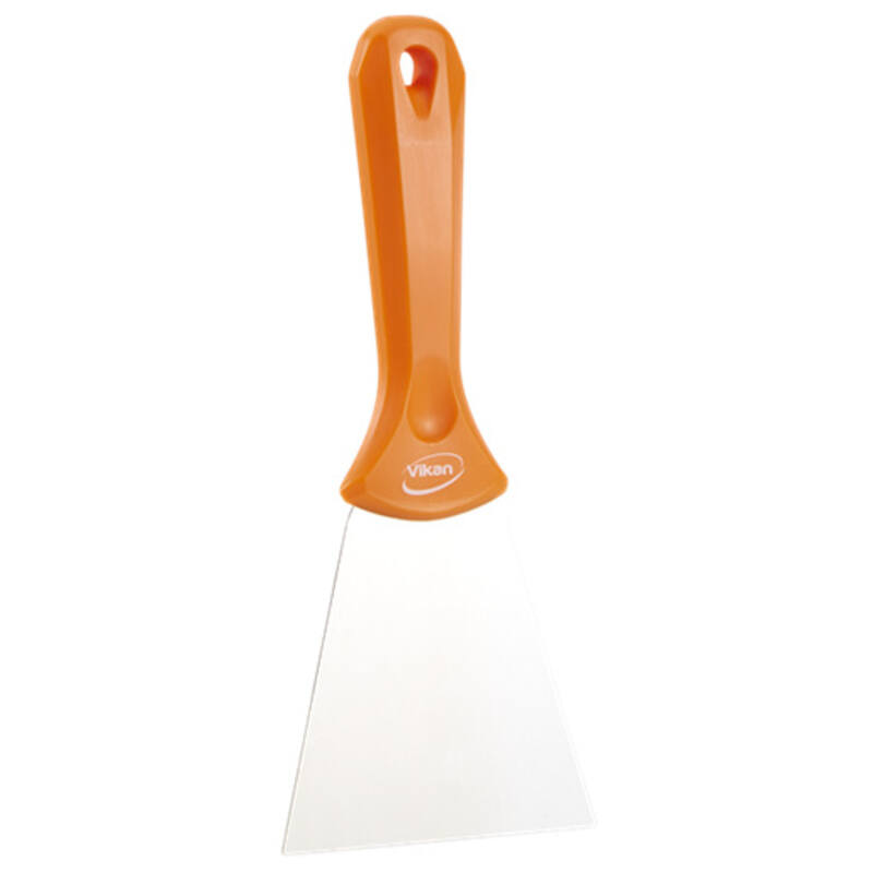 Vikan Hygiene handschraper met rvs blad, oranje, 100mm