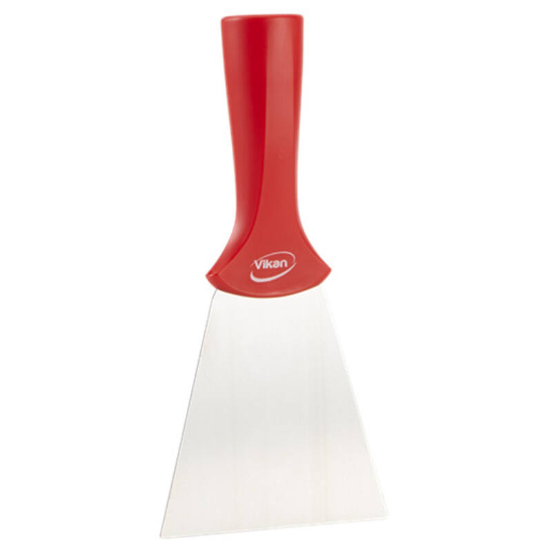 Vikan Hygiene handschraper met rvs blad, rood, 100mm, met schroefdraad
