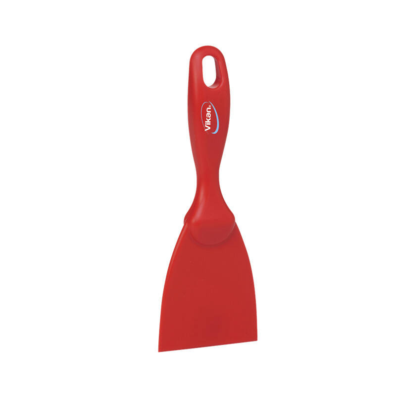 Vikan Hygiene handschraper, rood, recht, 75mm