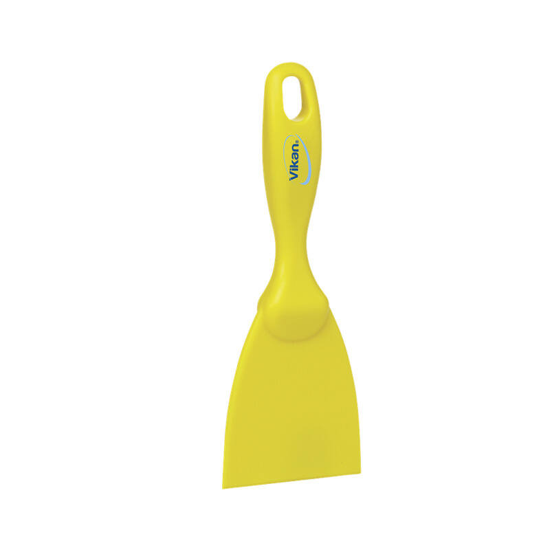 Vikan Hygiene handschraper, geel, recht, 75mm